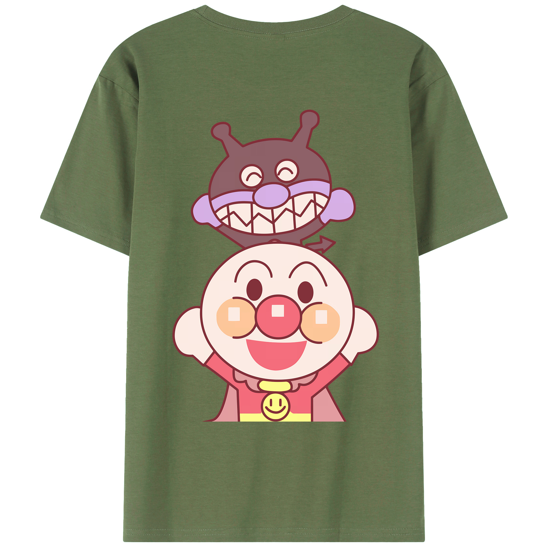 （画像用） アンパンマン Anpanman 綿100％ メンズ半袖Tシャツ（バックプリント） 通気性